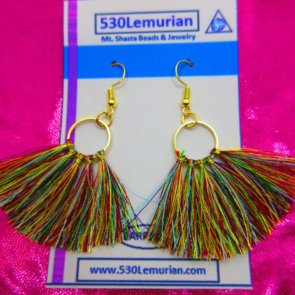 Rainbow Tassel Earrings